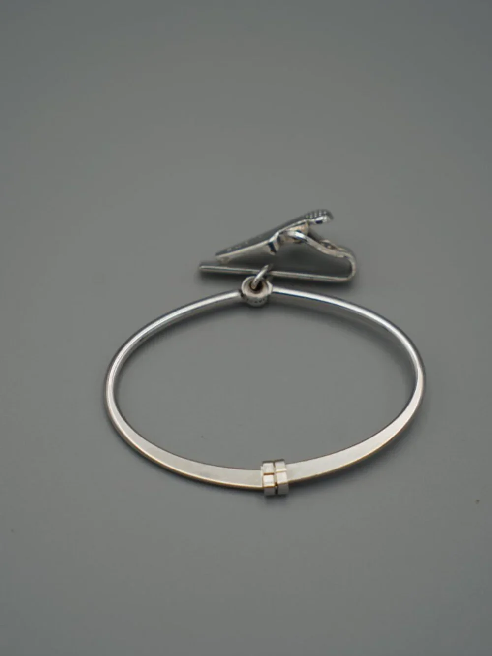Vintage Adjustable Swank Silver Tone Tie Ring Clip-60s